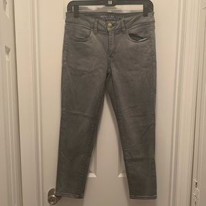 Gray American Eagle Cropped Jeggings